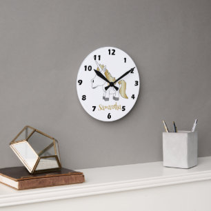 Unicorn Design Round Clock