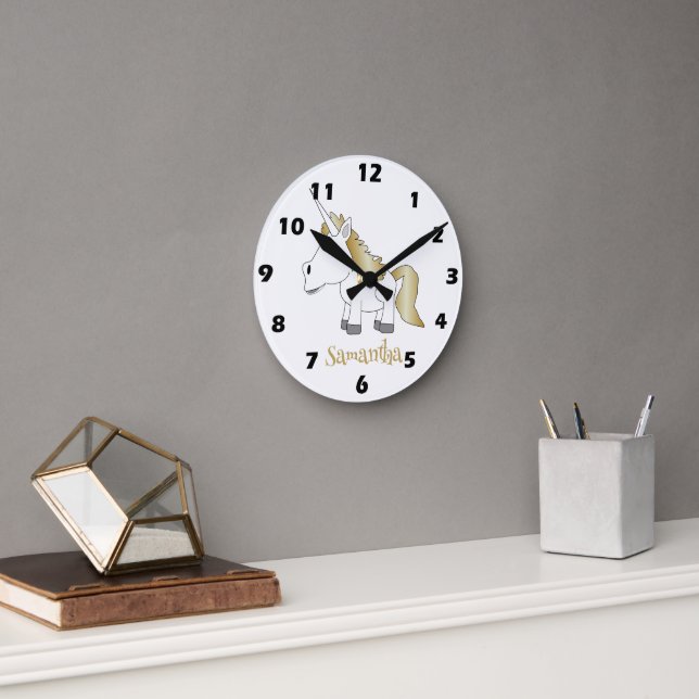Unicorn Design Round Clock (Office)