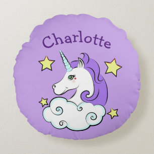 Unicorn Design Round Pillow