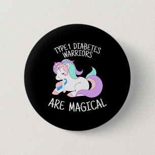 Unicorn Diabetes Warrior Gift  6 Cm Round Badge