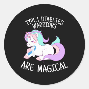Unicorn Diabetes Warrior Gift Classic Round Sticker