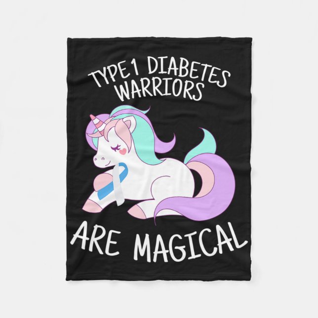Unicorn Diabetes Warrior Gift  Fleece Blanket (Front)