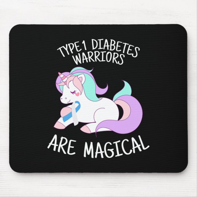 Unicorn Diabetes Warrior Gift  Mouse Mat (Front)