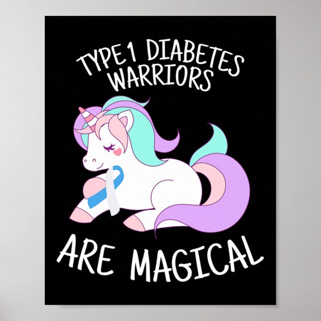 Unicorn Diabetes Warrior Gift  Poster (Front)