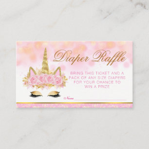 Unicorn Diaper Raffle Tickets Enclosure Card