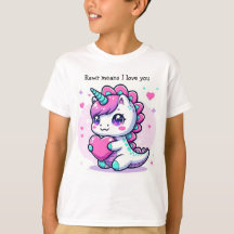 Unicorn Dino SHirt! Rawr means I Love you