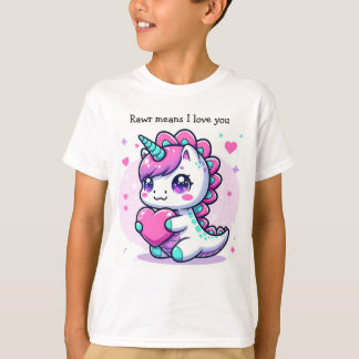 Unicorn Dino SHirt! Rawr means I Love you T-Shirt