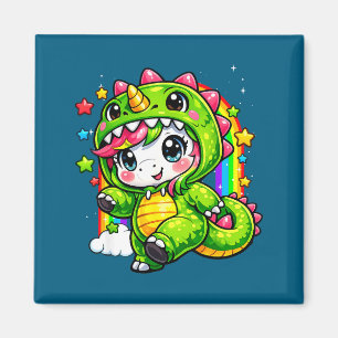 Unicorn Dinosaur Colourful Costume Cosplay Rainbow Magnet
