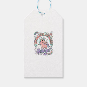 Unicorn Dinosaur Unicorn Roar Retro Style T-Shirt  Gift Tags