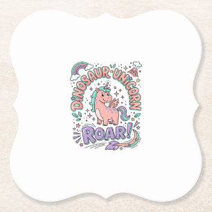 Unicorn Dinosaur Unicorn Roar Retro Style T-Shirt Paper Coaster