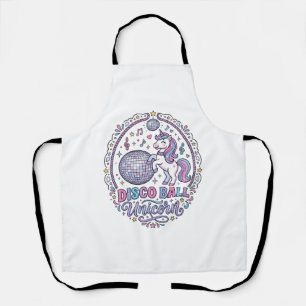 Unicorn Disco Ball Unicorn Playful Print on Demand Apron