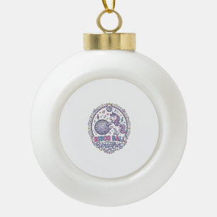 Unicorn Disco Ball Unicorn Playful Print on Demand Ceramic Ball Christmas Ornament