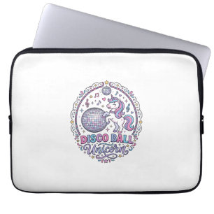 Unicorn Disco Ball Unicorn Playful Print on Demand Laptop Sleeve