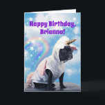 Unicorn Dog Farting Rainbows For Teen Birthday Card<br><div class="desc">Cute Pug Terrier dressed up as a unicorn and doing what dogs do best... FARTING! Except this Pug is farting rainbows and stars. Must be those cake pops with rainbow sprinkles that he ate. The inside says, "May your day be as magical as a unicorn farting rainbows and stars." It...</div>