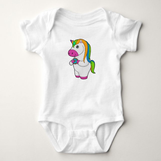 Unicorn Donut Baby Bodysuit (Front)
