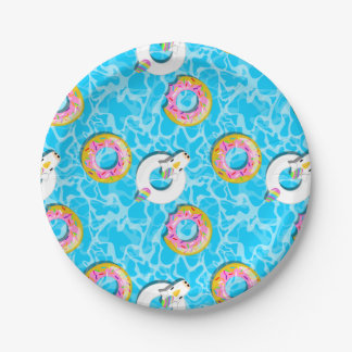 Unicorn & Donut Floaties Paper Plate