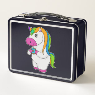 Unicorn Donut Metal Lunch Box