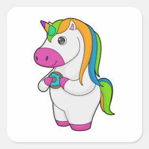 Unicorn Donut Square Sticker