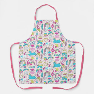 Unicorn Doodle Pattern Apron
