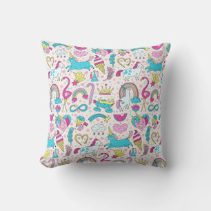 Unicorn Doodle Pattern Cushion