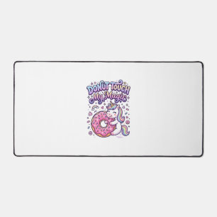 Unicorn Doughnut Touch My Magic Gift Idea Sticker Desk Mat