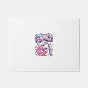 Unicorn Doughnut Touch My Magic Gift Idea Sticker Doormat
