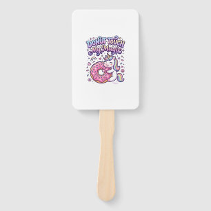 Unicorn Doughnut Touch My Magic Gift Idea Sticker Hand Fan