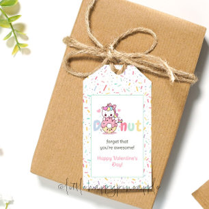 Unicorn Doughnut Valentine's Day Tag