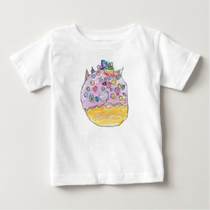 Unicorn Doughnut With Sprinkles Kid Artist Drawing Baby T-Shirt