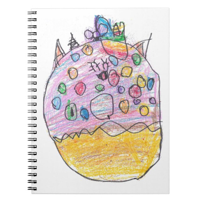 Unicorn Doughnut With Sprinkles Kid Artist Drawing Notebook (Front)