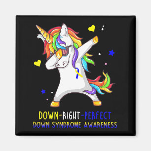 Unicorn Down Right Perfect  Down Syndrome Awarenes Magnet