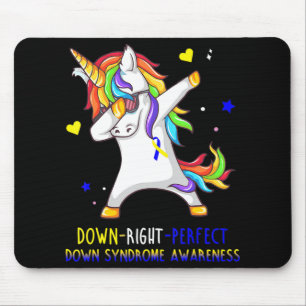 Unicorn Down Right Perfect Down Syndrome Awarenes Mouse Mat