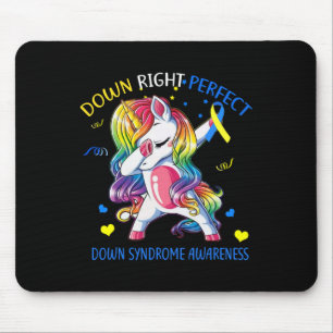 Unicorn Down Right Perfect Down Syndrome Awareness Mouse Mat