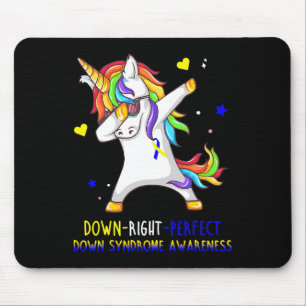 Unicorn Down Right Perfect Down Syndrome Awareness Mouse Mat
