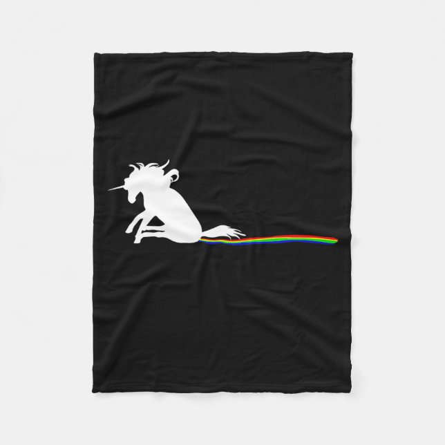 Unicorn Dragging Rainbows Funny Adult S  Fleece Blanket (Front)