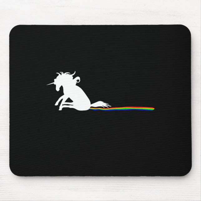 Unicorn Dragging Rainbows Funny Adult S  Mouse Mat (Front)