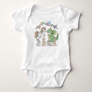 Unicorn Dragon Baby Animal Bodysuit