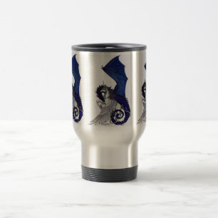 Unicorn Dragon Blue White Pegacorn Horse Pony Travel Mug