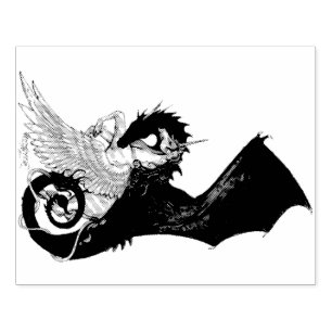 Unicorn Dragon Pegasus Pegacorn Spiral Pony Horse Rubber Stamp