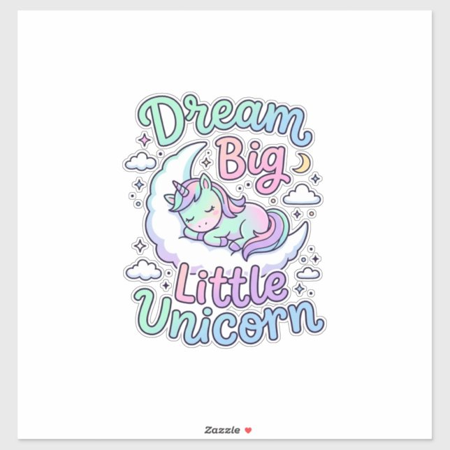 Unicorn Dream Big Little Unicorn Gift Idea Vector  (Sheet)