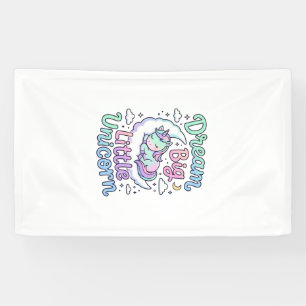 Unicorn Dream Big Little Unicorn Gift Idea Vector Banner