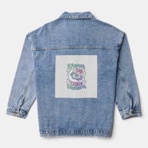 Unicorn Dream Big Little Unicorn Gift Idea Vector Denim Jacket