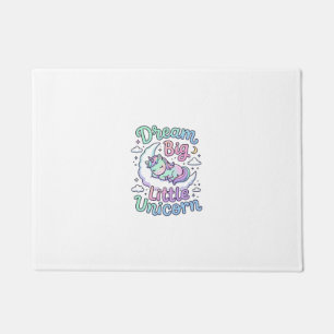 Unicorn Dream Big Little Unicorn Gift Idea Vector Doormat