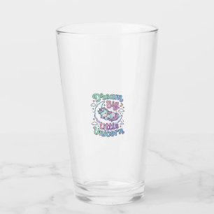 Unicorn Dream Big Little Unicorn Gift Idea Vector  Glass