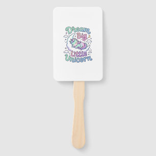 Unicorn Dream Big Little Unicorn Gift Idea Vector Hand Fan