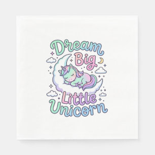 Unicorn Dream Big Little Unicorn Gift Idea Vector Napkin