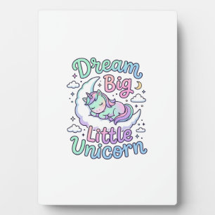 Unicorn Dream Big Little Unicorn Gift Idea Vector Plaque