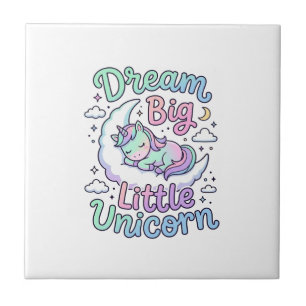 Unicorn Dream Big Little Unicorn Gift Idea Vector Tile