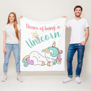 Unicorn Dream Fleece Blanket Personalised