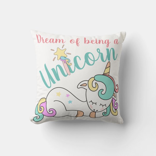 Unicorn Dream Pillow Personalised (Front)